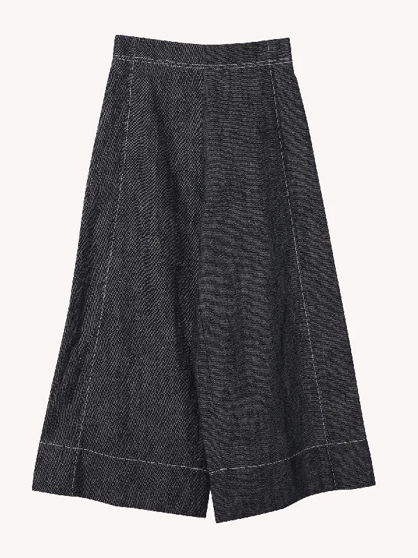 WIDE LEG INDIGO PANTS Dynamic Women's High - energy