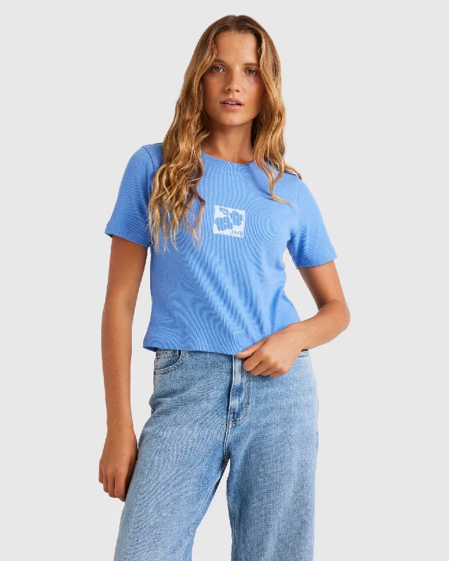 Womens Baby Tee T-Shirt Monochromatic Office Style