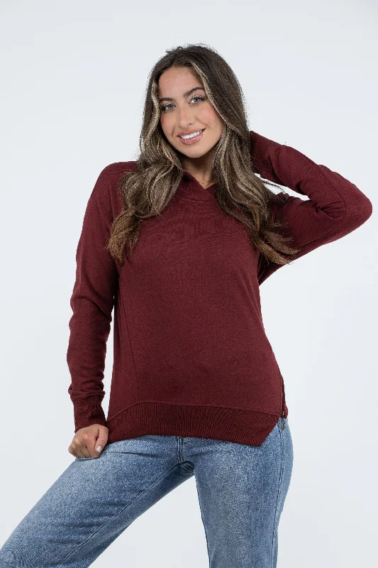 The Perfect One Women's Asymmetrical Side Zip Hoodie Minimalist Women's Casual