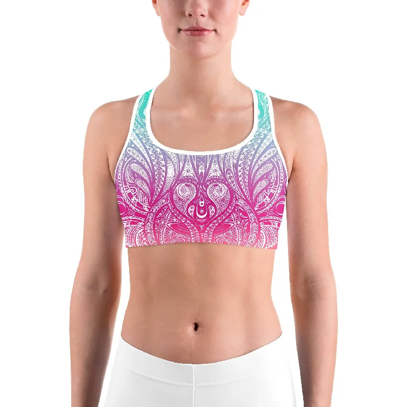 Bright Ornament Pattern Sports bra Hip Women's Urban