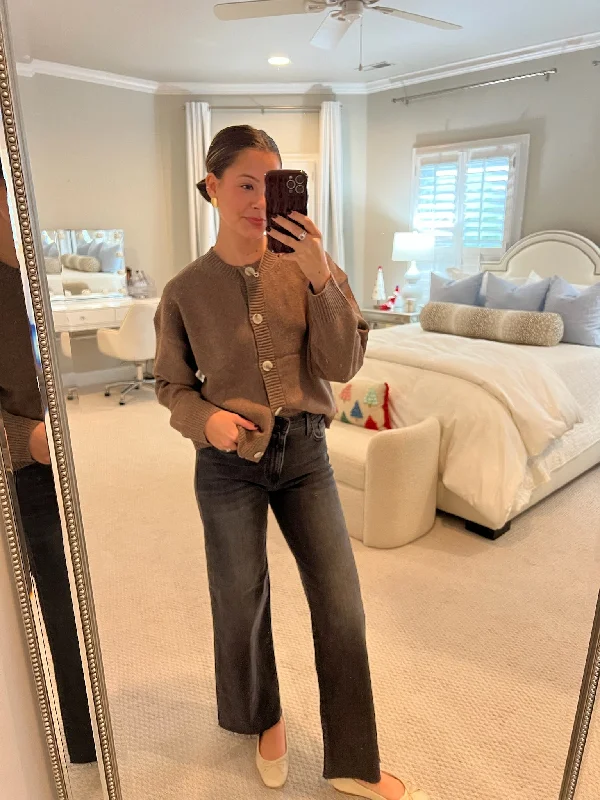 The Lucy Cardigan - Mocha Compression