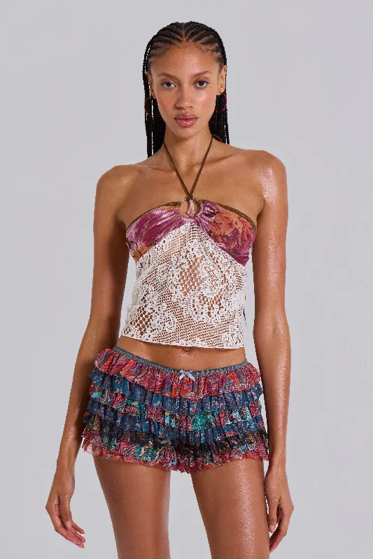 Eliana Devore Knit Bandeau Top in White Youthful Women's Anime - inspired