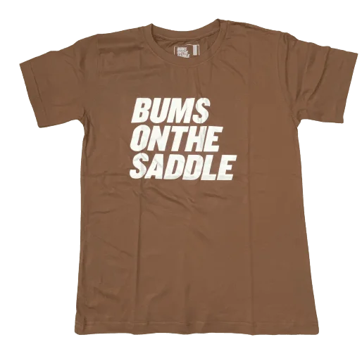 BUMSONTHESADDLE T-shirt (Brown/White)