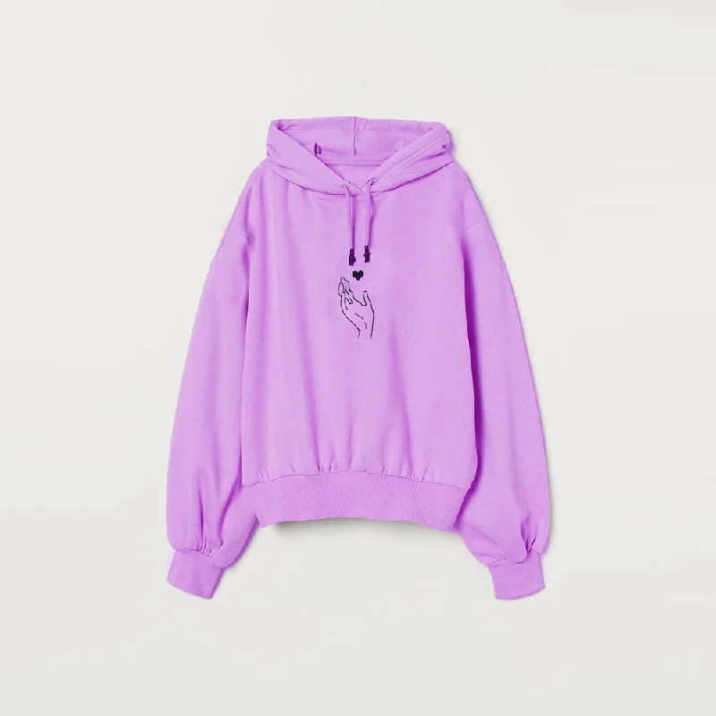 TS Heart Print Levender Fleece Hoodie 13518 Adventure