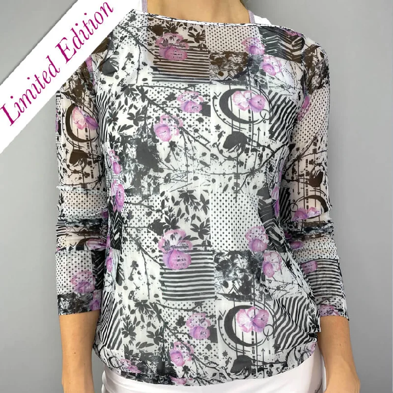 Print Collage LE Symmetrical Pullover Top