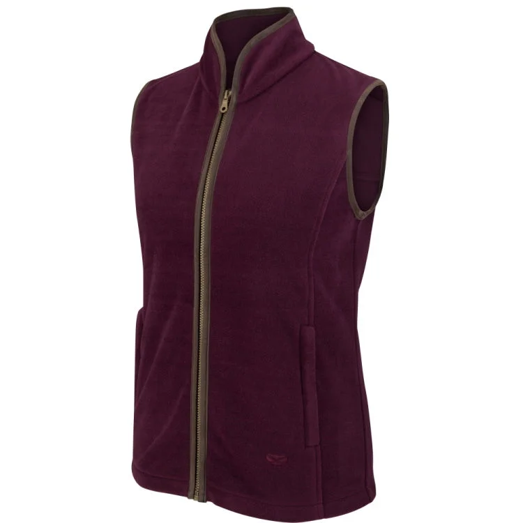Hoggs of Fife Ladies Stenton Fleece Gilet - Merlot Earthy Women's 