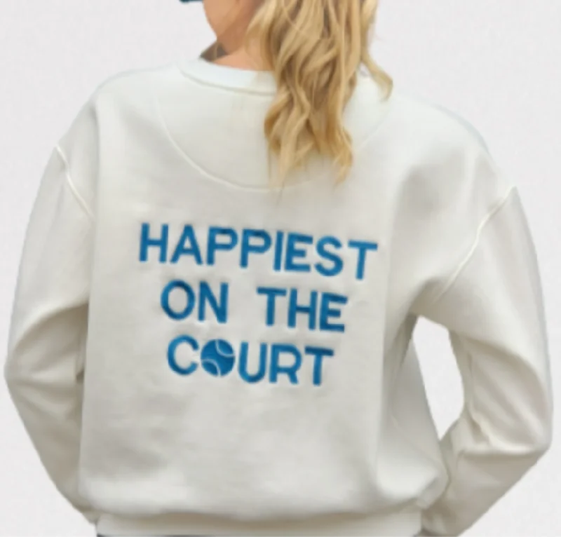 CourtLife Happiest On The Court Sweatshirt Sporty Women's Tennis