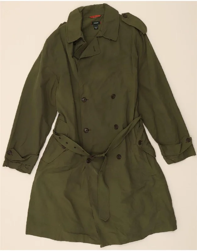 J. CREW Womens Trench Coat UK 14 Medium Khaki Cotton Unique Women's Upcycled