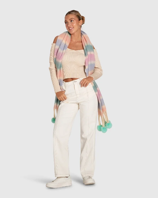 More Than Words Collared Knit Top - Cream Relaxed Women's 