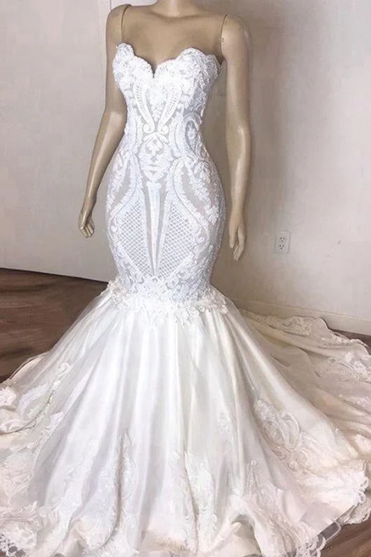 Bridelily Amazing Strapless Appliques Mermaid Wedding Dress Casual Women's Loose - fitting Bridelily Amazing Strapless Appliques Mermaid Wedding Dress Casual Women's Loose - fitting