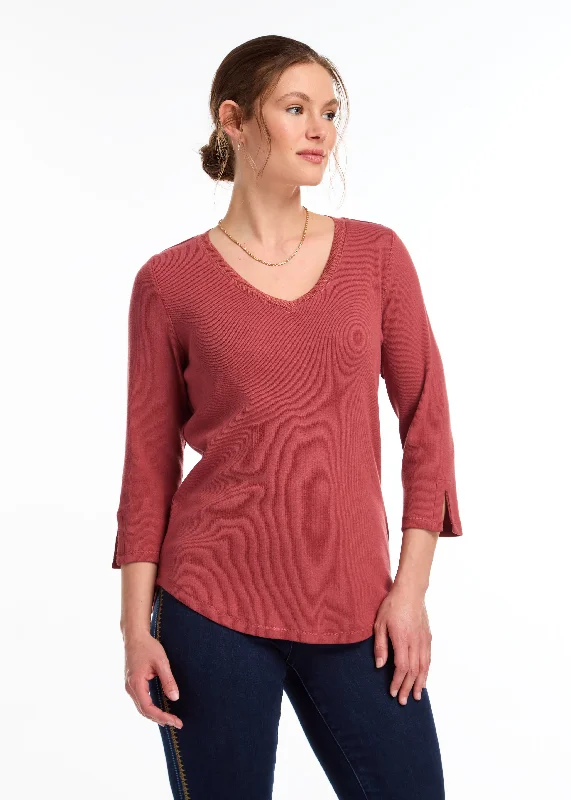 3/4 Sleeve V-Neck Top