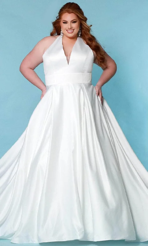 Sydney's Closet Bridal - SC5279 Halter Satin Bridal Gown Dynamic Women's High - energy Sydney's Closet Bridal - SC5279 Halter Satin Bridal Gown Dynamic Women's High - energy