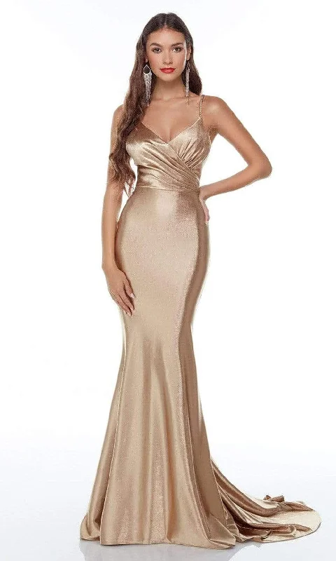Alyce Paris - 61170 Crisscross Bodice Gown Modern Women's 