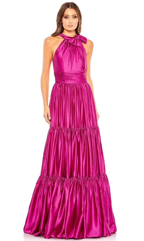 Mac Duggal 50658 - Halter Tiered Satin Evening Gown