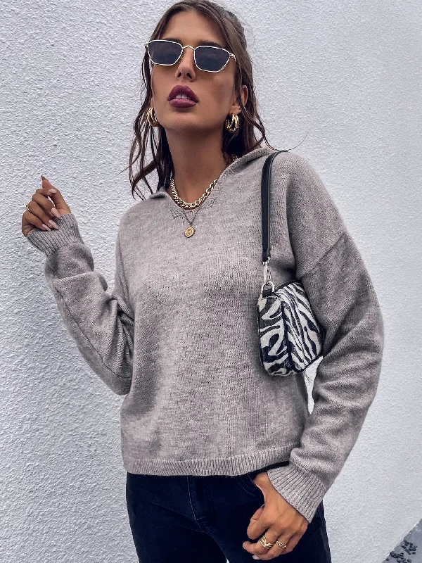 Casual Plain Long Sleeve Round Neck Regular Women Sweater