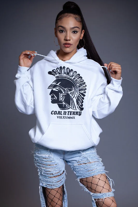 白色 Trojan 连帽衫 Modern Women's Tech