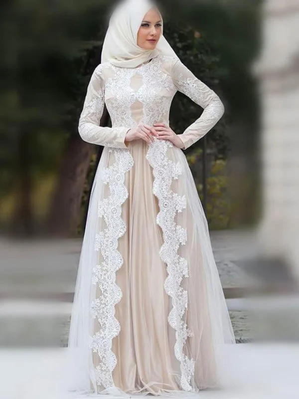 Modest Long Sleeves Lace Floor-Length Wedding Dresses BC11142 Practical Women's Multi - Modest Long Sleeves Lace Floor-Length Wedding Dresses BC11142 Practical Women's Multi -