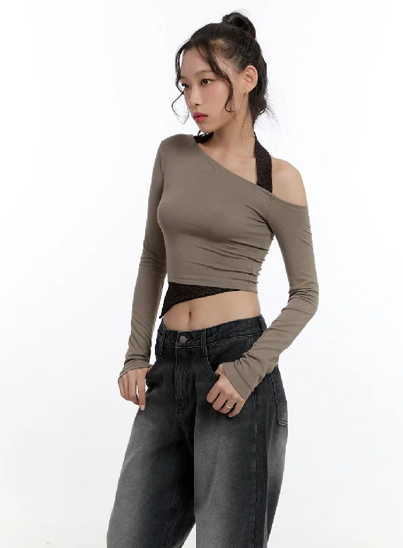 Solid Twist Crop Tee CN420 Edgy Women's Punk