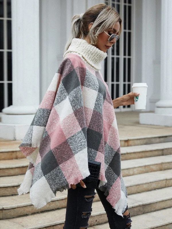 Casual Plaid Long Sleeve High Neck Long Women Sweater Confident Women's High - fashion Casual Plaid Long Sleeve High Neck Long Women Sweater Confident Women's High - fashion