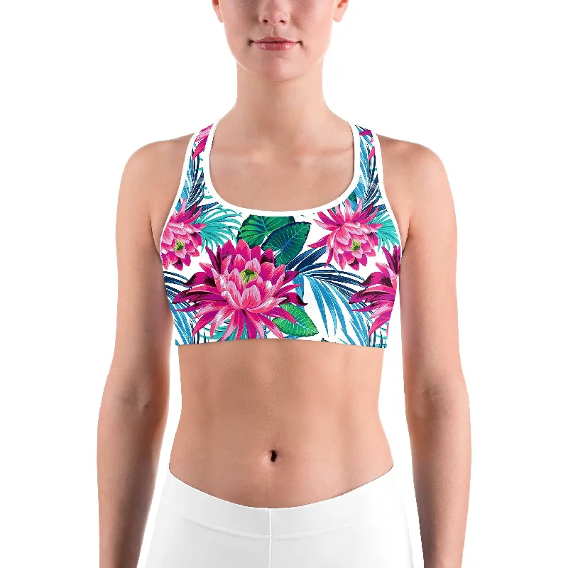 Tropical Flowers Sports bra Practical Women's Quick - dry