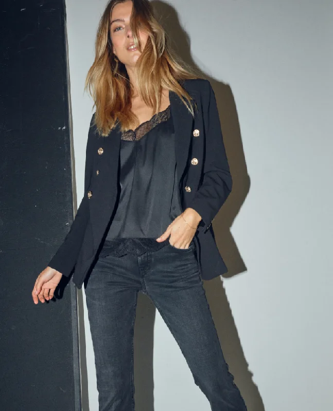 Mos Mosh Babeth Lunie Black Blazer Vintage Women's 1970S 