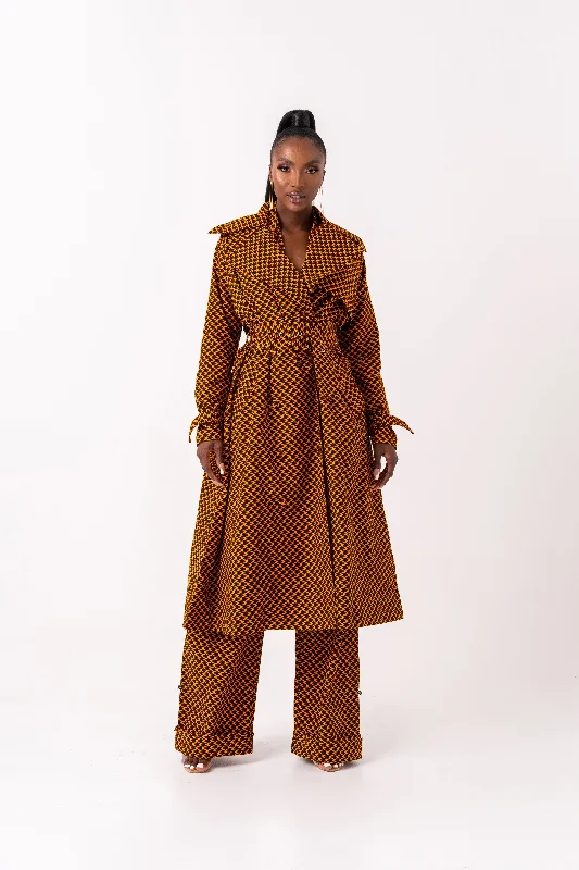 AGBANI African Print Trench Jacket Cool Women's Skate