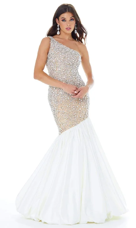 Ashley Lauren - 1981 One Shoulder Crystal Studded Trumpet Gown purpose