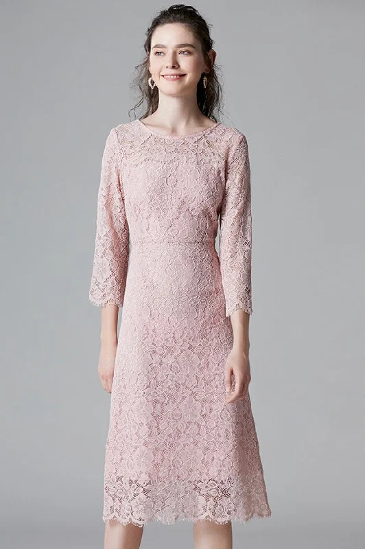 Pink Lace Dress Dapper Women's Bow - adorned
