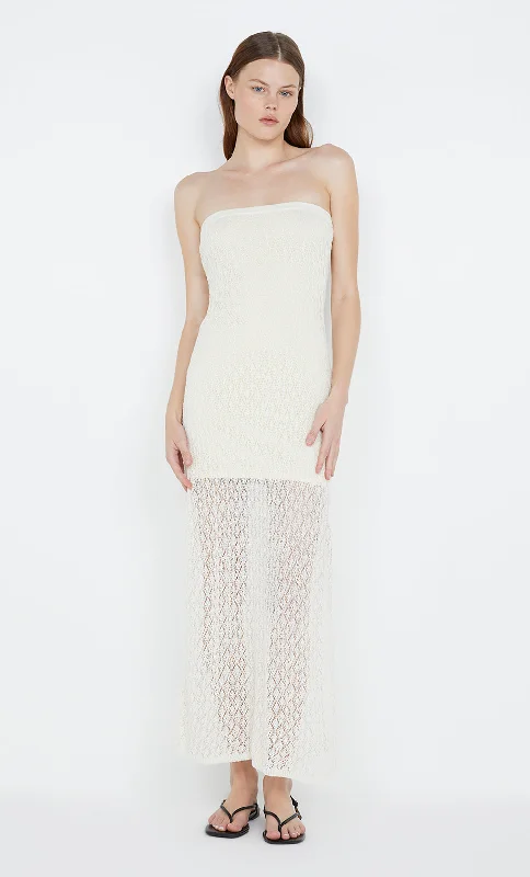 AURORA STRAPLESS DRESS - IVORY Hip Women's Retro