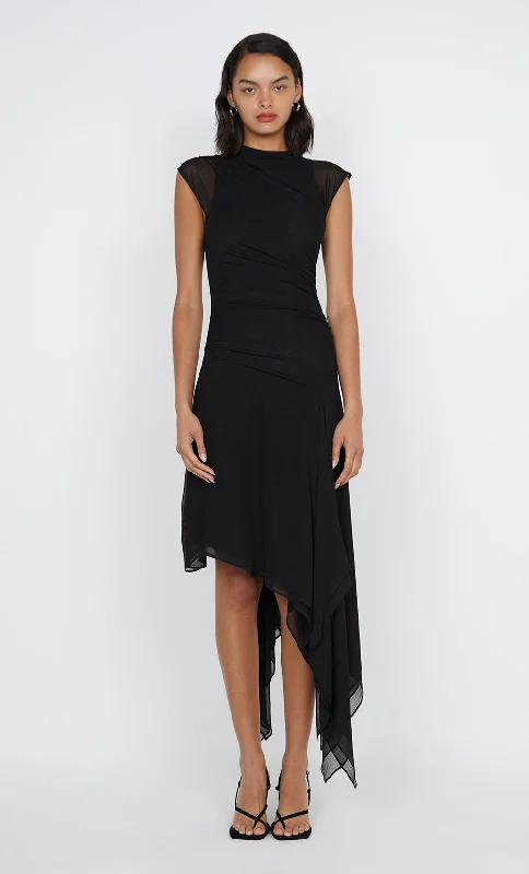 NOEMI ASYM DRESS - BLACK Australian Beach