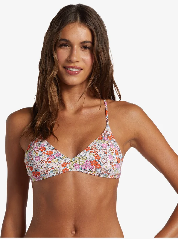 Printed Beach Classics Triangle Bikini Top - Tiger Lily Autumn Ditsy Classic Women's Pin - striped