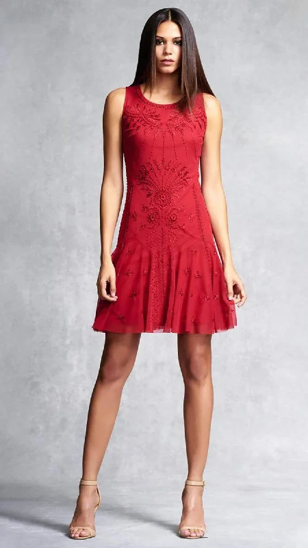 Aidan Mattox - Embroidered Mesh Drop Waist Short Dress 54473380 Youthful Women's Anime - inspired Aidan Mattox - Embroidered Mesh Drop Waist Short Dress 54473380 Youthful Women's Anime - inspired