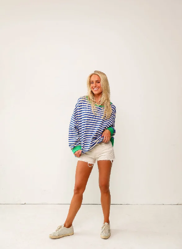 Reggie Top - Blue/Ivory Feminine Women's Soft 