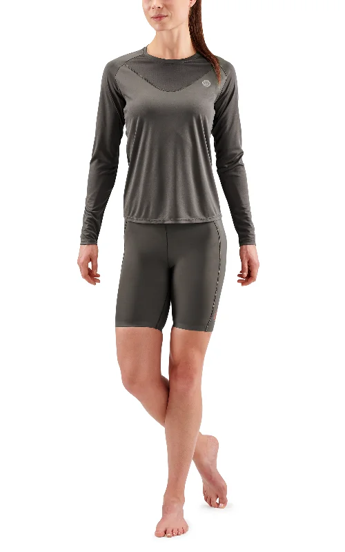 Skins Women's Activewear Long Sleeve Tops 3-Series - Charcoal Confident Women's Power