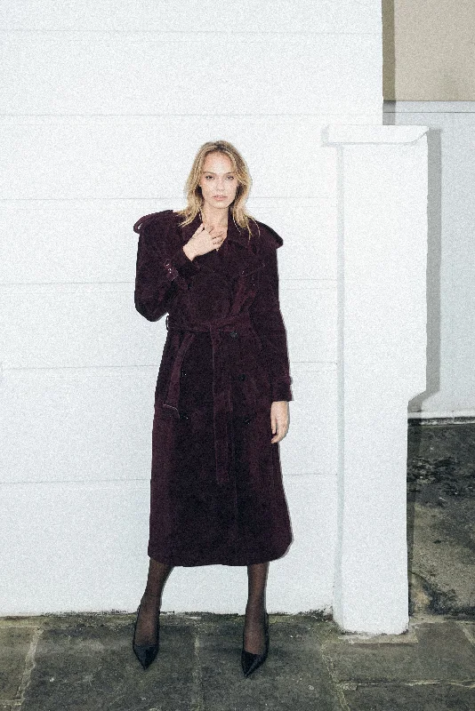 Sloane Suede Trench Coat Dynamic Women's Moto
