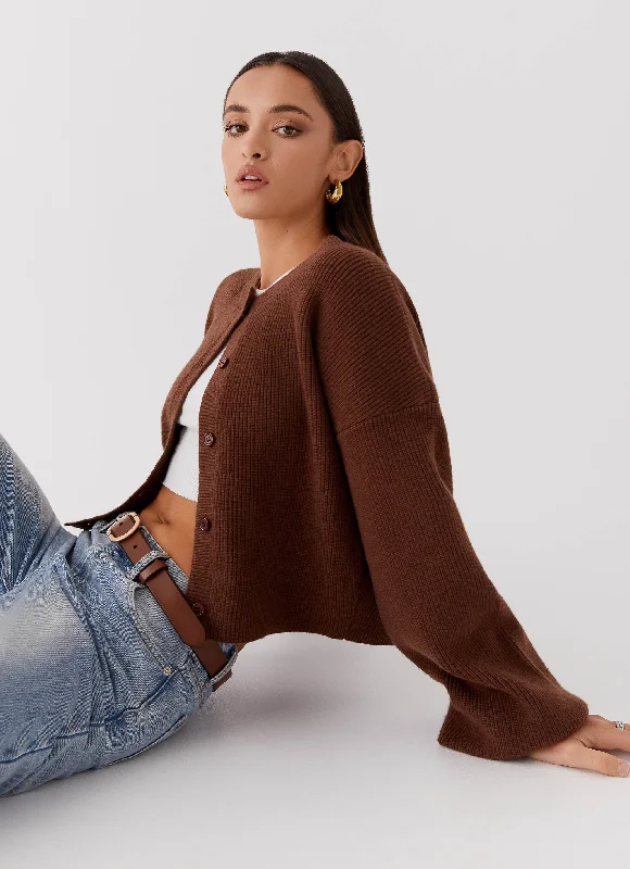 Daphne Knit Cardigan - Chocolate Modern Women's 