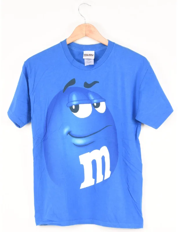 Blue M&M's Printed T-shirt - M Classic Women's Pin - striped
