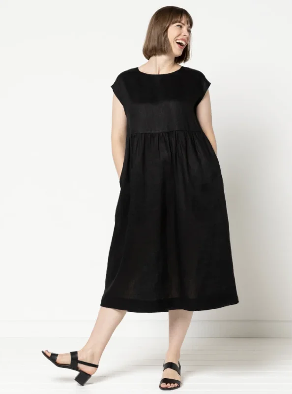 Style Arc Montana Midi Dress Earthy Women's Hemp - based