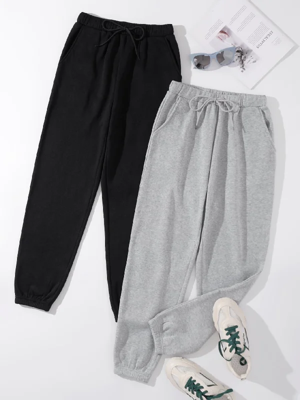 Plain Natural Long Women Sweatpants Traditional Women's 