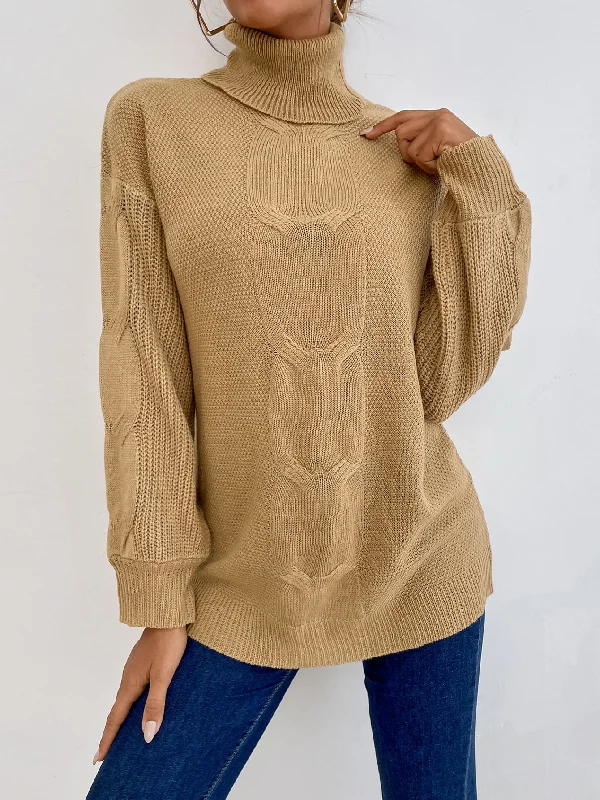 Casual Plain Long Sleeve High Neck Long Women Sweater Artistic Women's Hand - painted Casual Plain Long Sleeve High Neck Long Women Sweater Artistic Women's Hand - painted