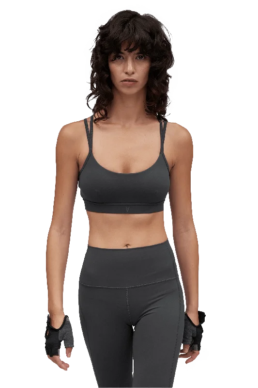 SPORTS BRA STRAPPY - Dark Gray Stylish Women's Tropical 