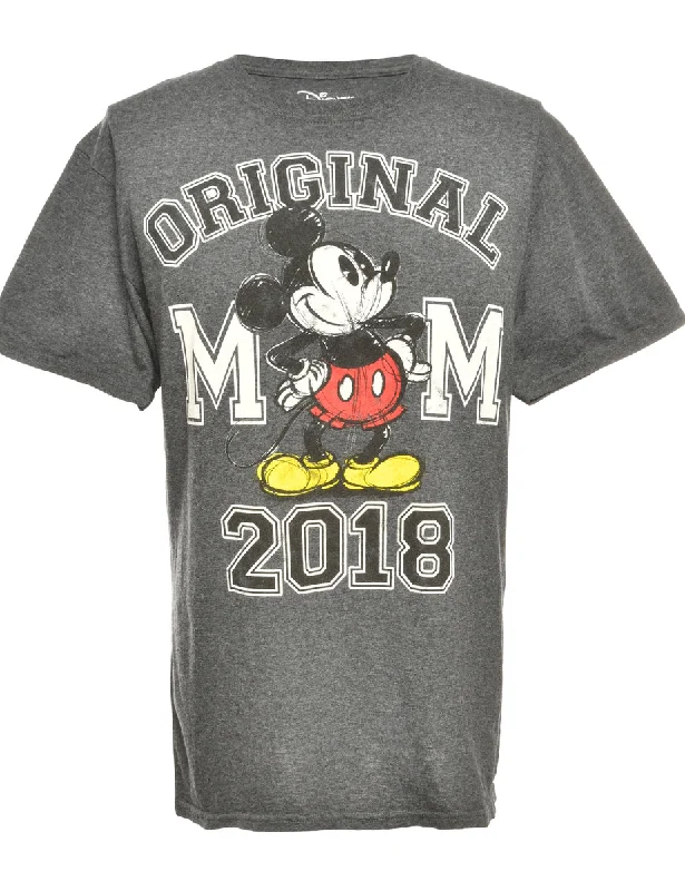 Micky Mouse Design T-Shirt - M Preppy Women's College