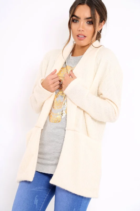 Cream Shimmery Cardigan - Nicky