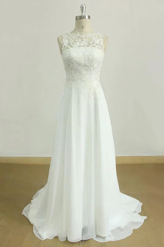 Bridelily Graceful Appiques Chiffon A-line Wedding Dress Sporty Women's Tennis