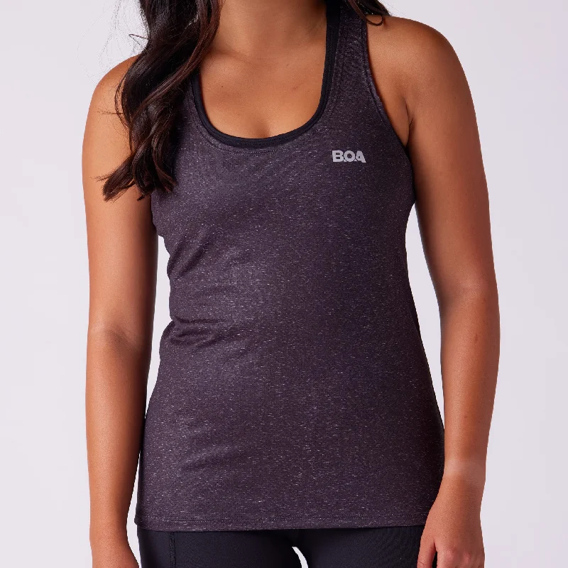 Women's Vapor Lite Tempo Tank - Heather Black Practical Women's Quick - dry
