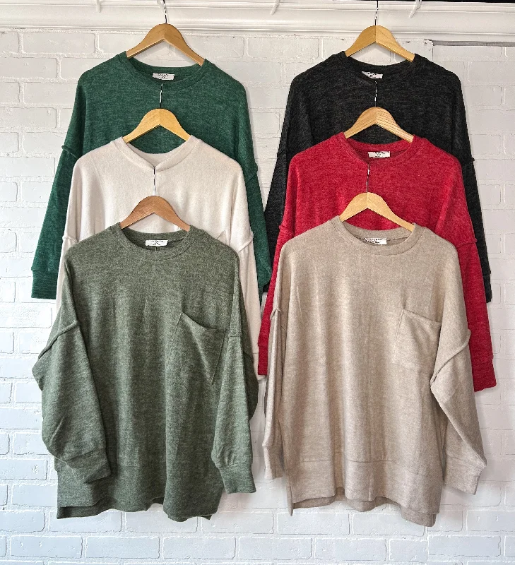 Soft Pocket Sweater Classic Women's Tweed