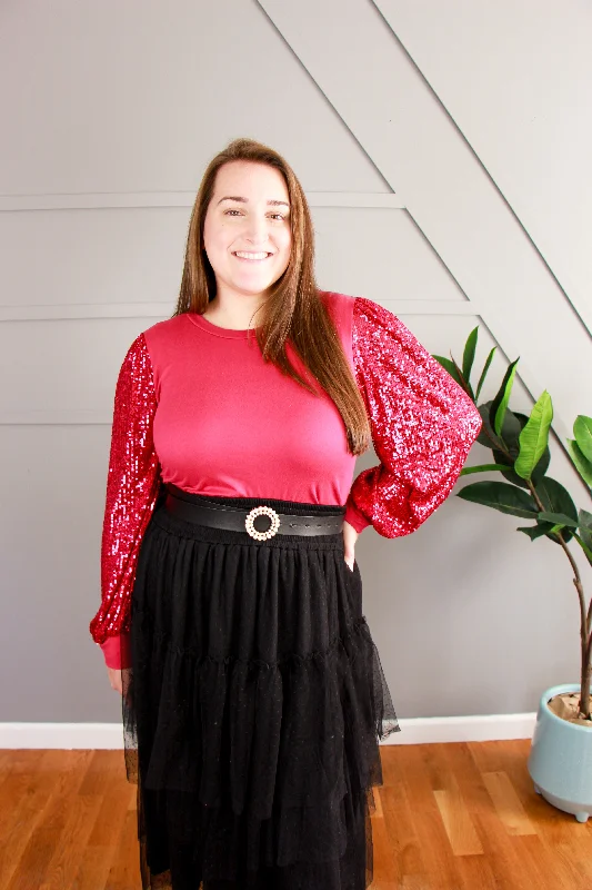 Monica Pink Sequin Top Australian Beach