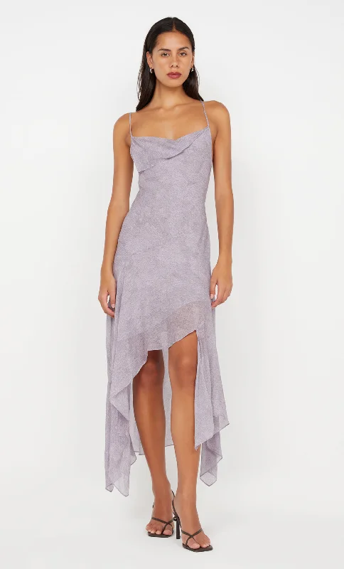 TALLIS ASYM DRESS - LILAC DENIM PRINT Bohemian Women's Free