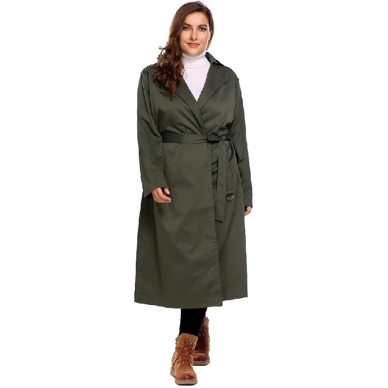 ANALUKE Windbreaker With Belt Trench Coat Athletic Women's High - 