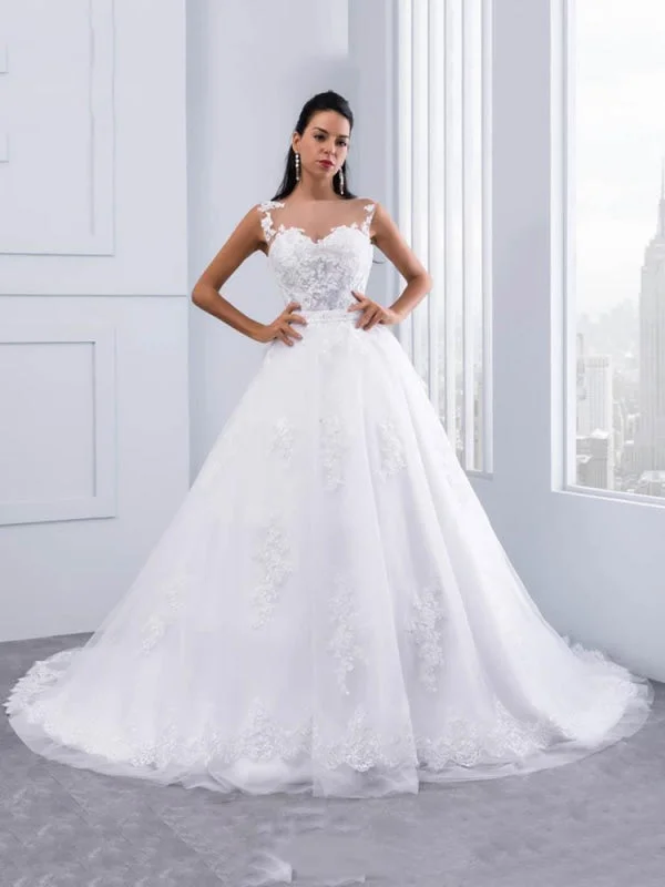 Lace Appliques Ball Gown Wedding Dresses Gym